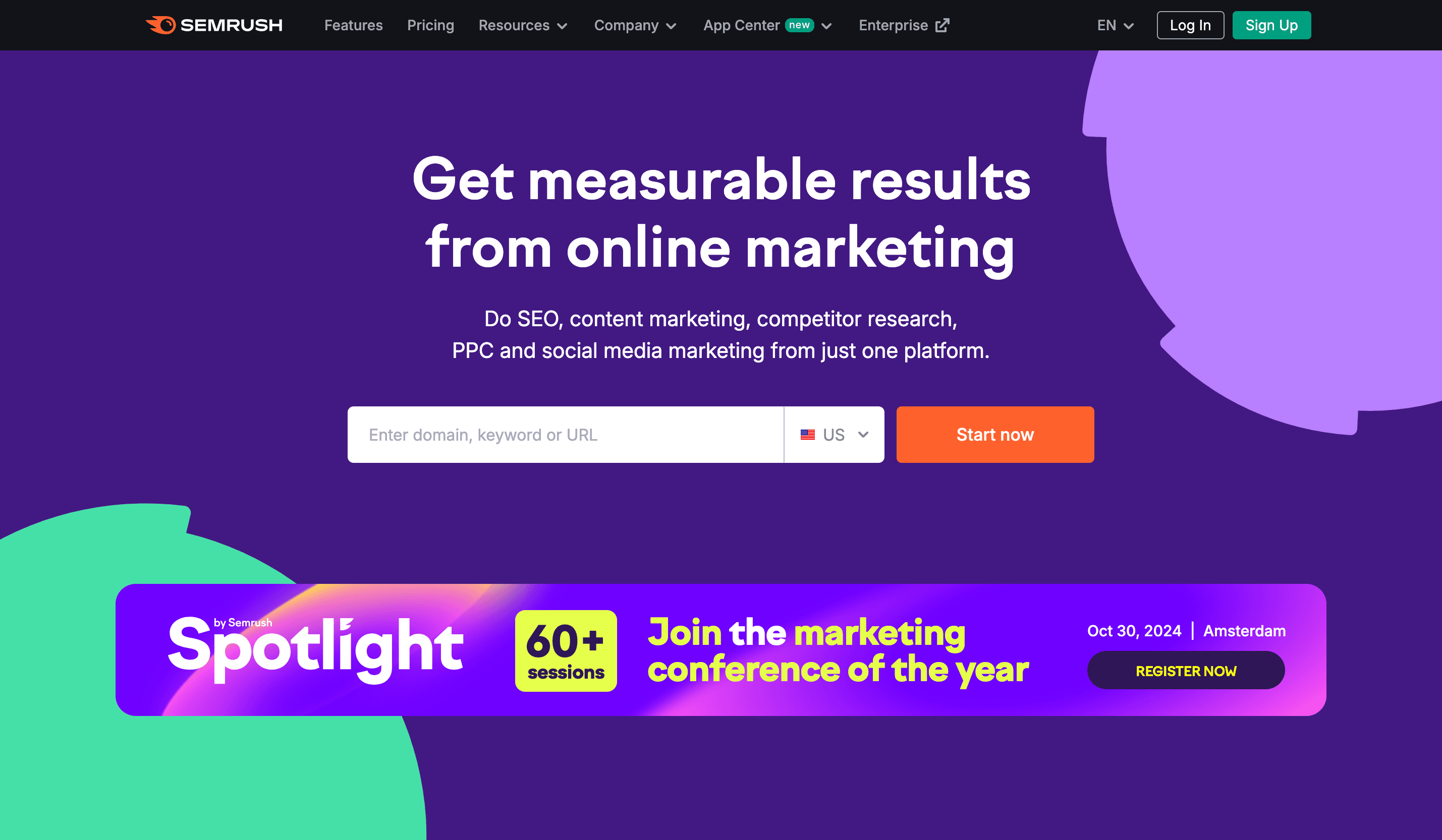 Semrush SEO dashboard displaying keyword rankings, traffic data, and competitive analysis insights